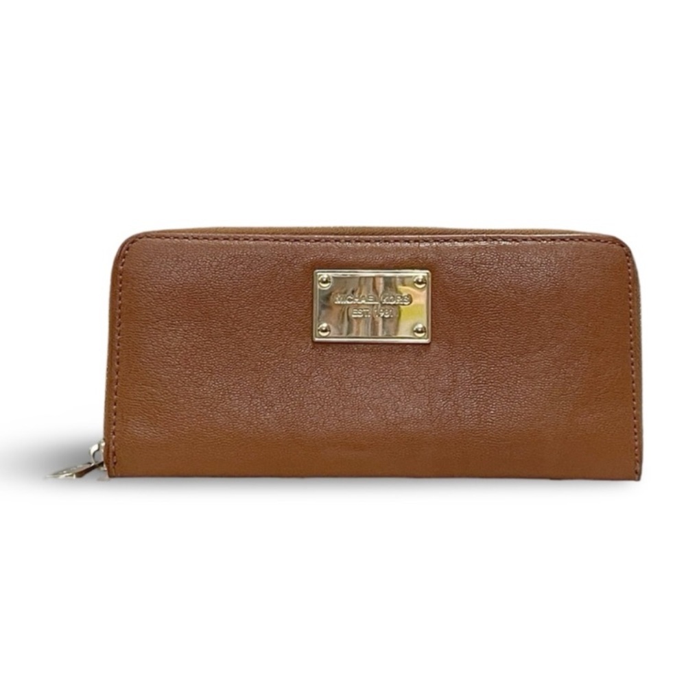 MICHAEL Michael Kors Luggage Tan Leather Jet Set Zip Around Continental Wallet